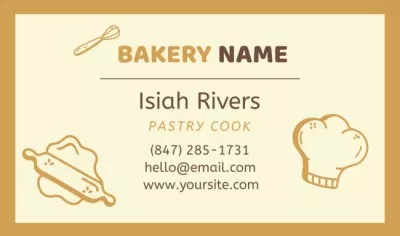 Pastry Cook Services Offer with Raw Dough Business Cards