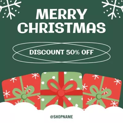 Christmas Sale Announcement with Picture of Gift Boxes Instagram Posts