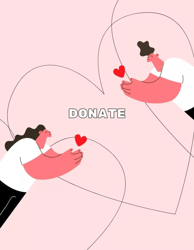 Donation Motivation with People holding Hearts T-Shirts