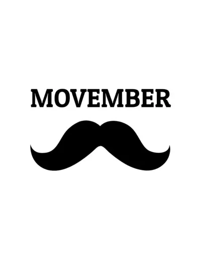 Movember Event Announcement with Moustache Illustration T-Shirts