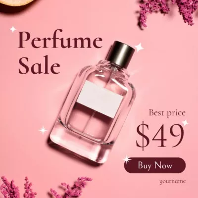 Perfume Sale Announcement with Elegant Fragrance Instagram Posts