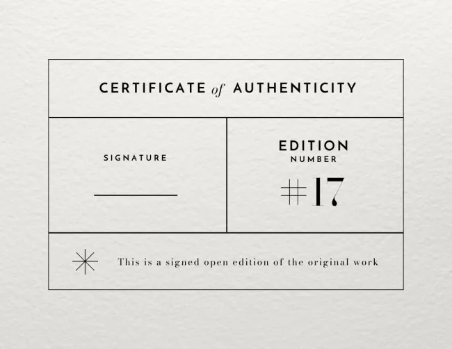 Award of Authenticity