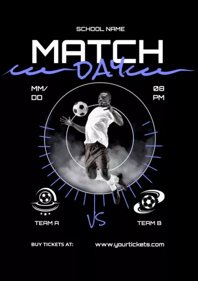 Soccer Match Day in School Announcement Football Posters