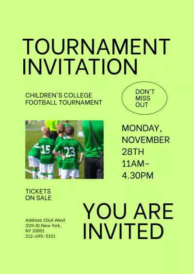 Kids' Football Tournament Announcement Football Posters