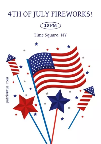 USA Independence Day Celebration Announcement Flag Maker
