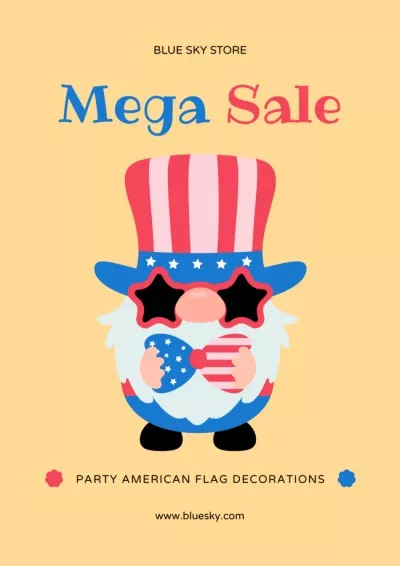 USA Independence Day Sale Announcement Flag Maker
