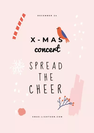 Christmas Concert Announcement with Bird Concert Posters