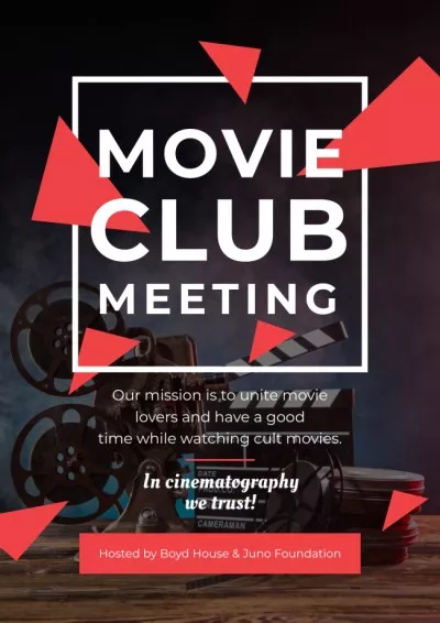 Movie Club Meeting Vintage Projector Movie Posters