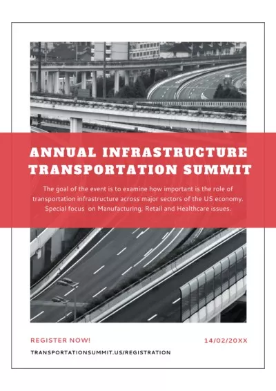 Annual Infrastructure Transportation Summit Announcement Travel Posters