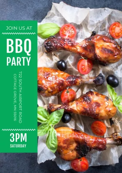 BBQ Party Grilled Chicken on Skewers Picnic Posters