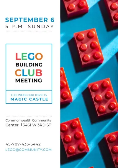Lego Building Club meeting Constructor Bricks Posters