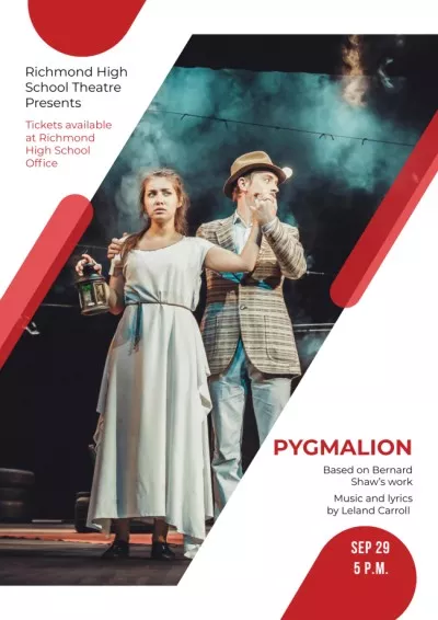 Theater Invitation Actors in Pygmalion Performance Theater Posters