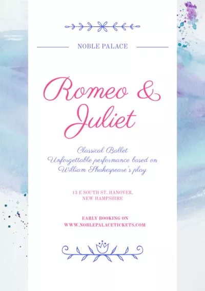 Romeo and Juliet ballet performance announcement Theater Posters