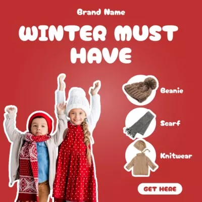 Winter Clothes Store for Kids Instagram Posts
