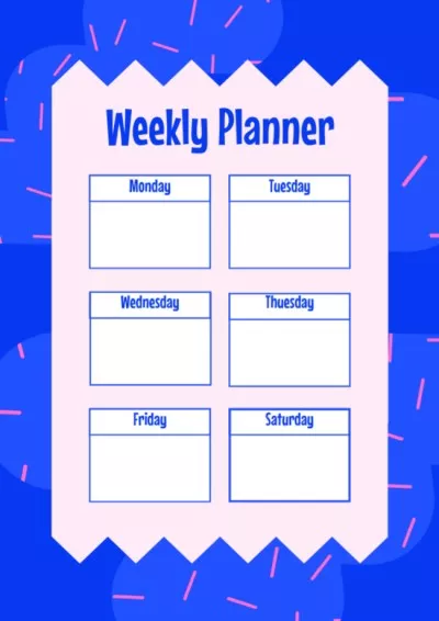 Weekly Schedule in Blue Weekly Schedule Maker