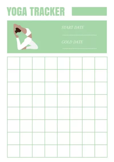 Tracker Sports with Woman Doing Yoga Workout Schedule Maker