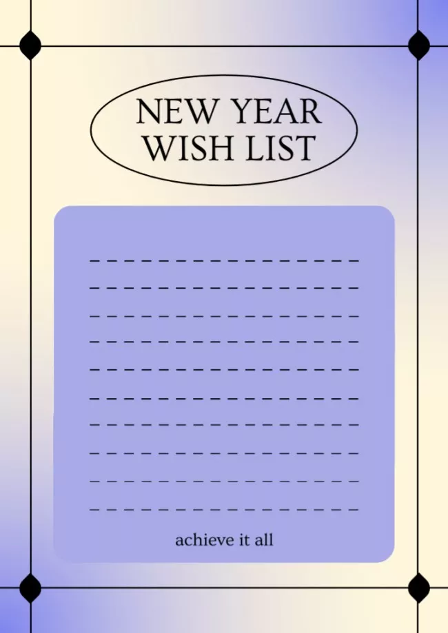 New Year Wish List in Purple