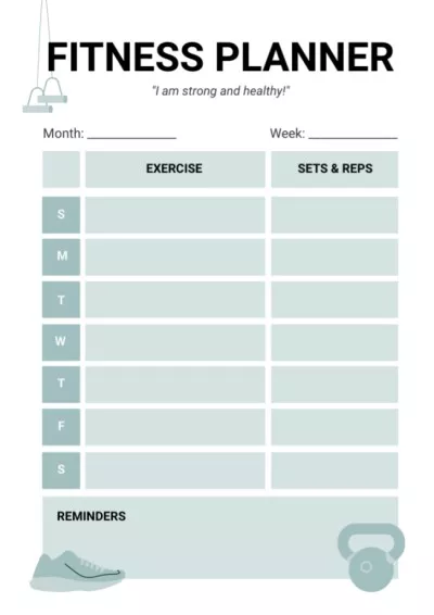 Fitness and exercises workout Sports Schedule Maker