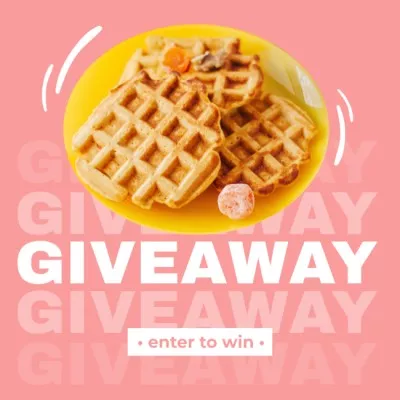 Food Giveaway Announcement with Tasty Waffle