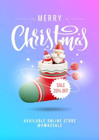 Christmas Promotion with Santa and snowman