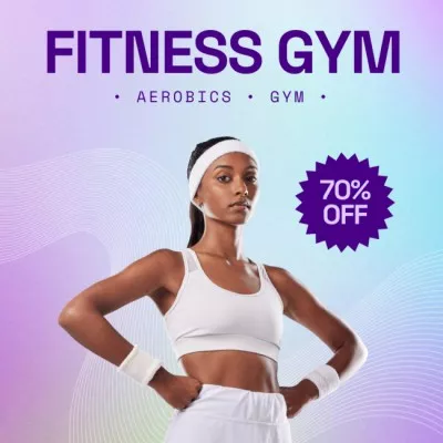 Gym Ad with Woman in Sportswear