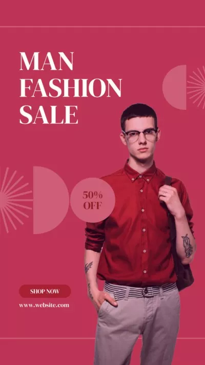 Fashion Sale Announcement with Stylish Man