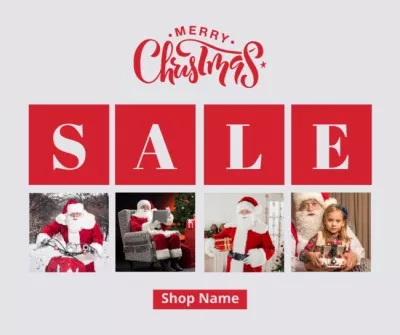Santa Claus with Gifts for Christmas Sale Collage Maker