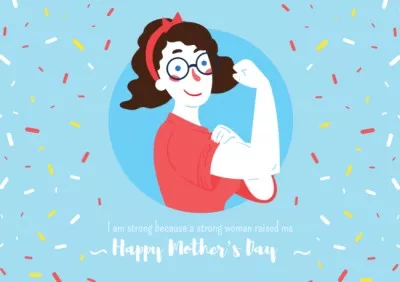 Happy Mother's Day Greeting With Illustration