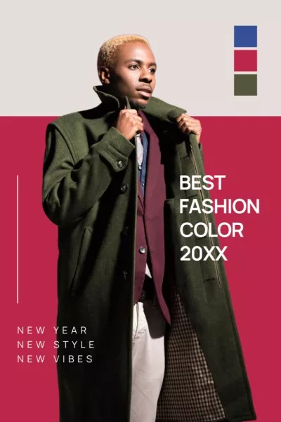 Fashion Ad with Man in Stylish Green Coat