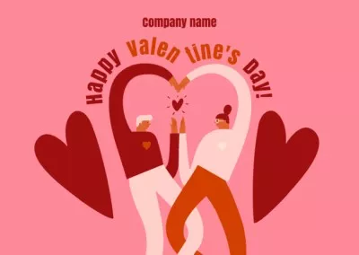Loving Couple Celebrating Valentine's Day Love Cards