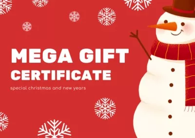 Christmas and New Year Mega Gift Certificate Red Christmas Cards