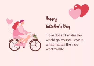 Happy Valentine's Day with Couple on Bicycle Love Cards