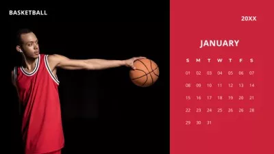 Young Basketball Player with Ball Photo Calendars