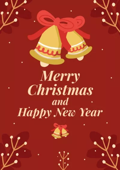 Christmas and New Year Greetings Red Winter Posters