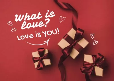 Valentine's Day Celebration with Beautiful Gifts Postcards