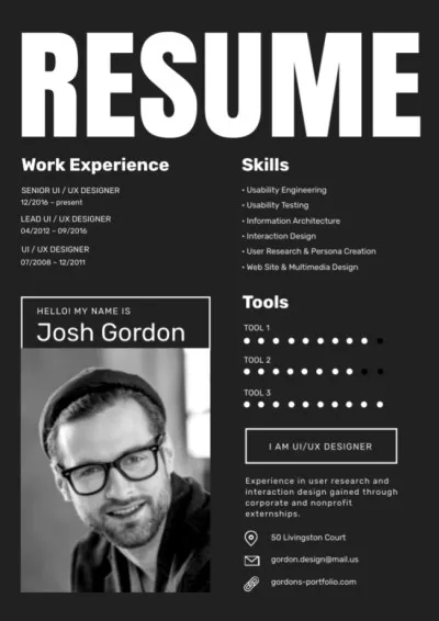 UI/UX Designer Skills and Experience Resume Builder