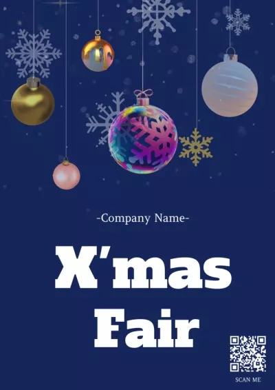 X-mas Holiday Fair Blue Winter Posters