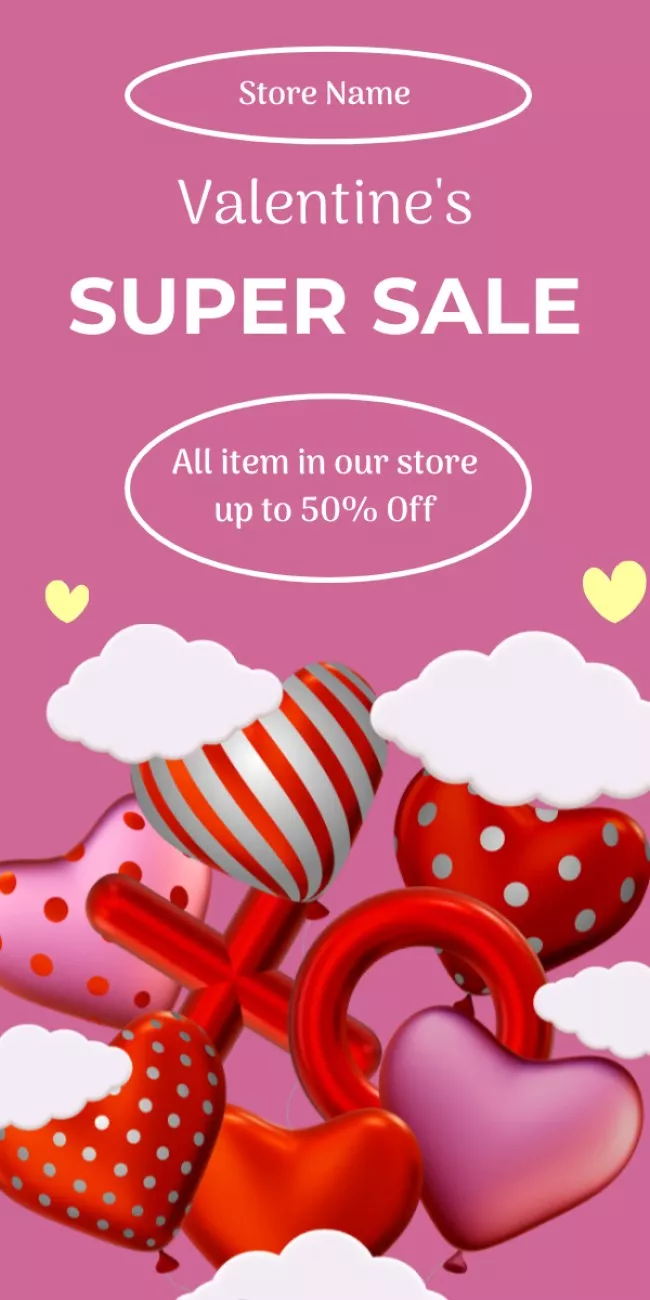 All Items Super Sale Announcement for Valentine's Day
