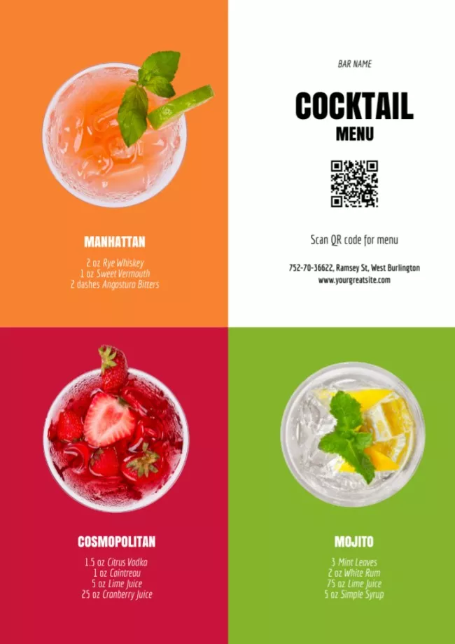 Bright Colorful Cocktail