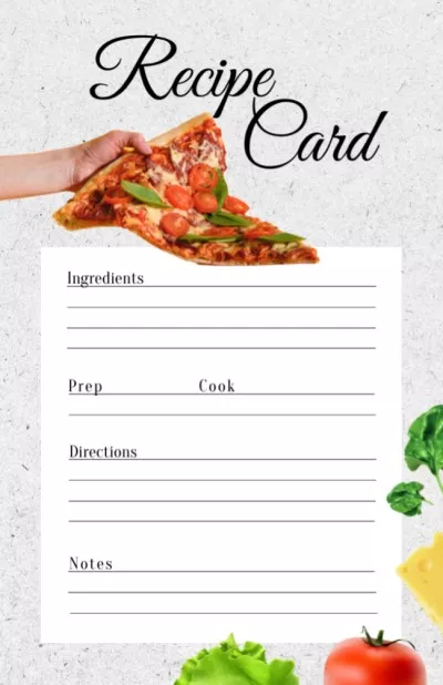 Pizza Cooking Notes Recipe Cards