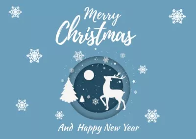 Winter Holidays Greeting Blue Christmas Cards