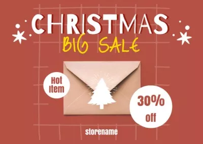 Christmas Big Hot Sale Red Christmas Cards