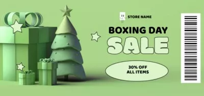 Boxing Day Discount Offer with Cute Tree
