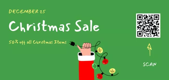 Christmas Holiday Sale Announcement on Green