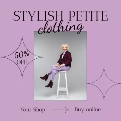 Offer of Stylish Petite Clothing with Senior Woman
