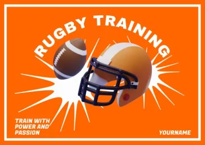 Rugby Training Classes Orange Postcards