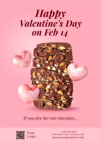 Offer of Sweet Chocolate on Valentine's Day Schedule Planner