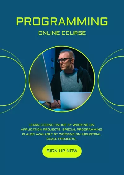 Man on Online Programming Course Student council Posters