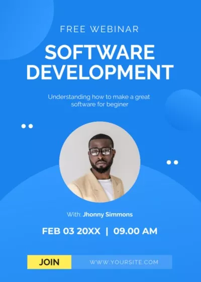 Software Development Webinar Announcement Business Flyers