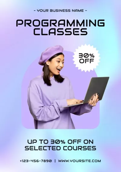 Discount Offer on Programming Classes Student council Posters